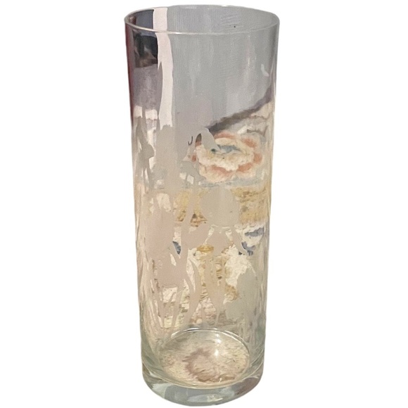 PERRY COYLE CRYSTAL DEEPLY ETCHED BEARDED IRIS FLORAL ART GLASS VASE, SIGNED - Picture 5 of 15